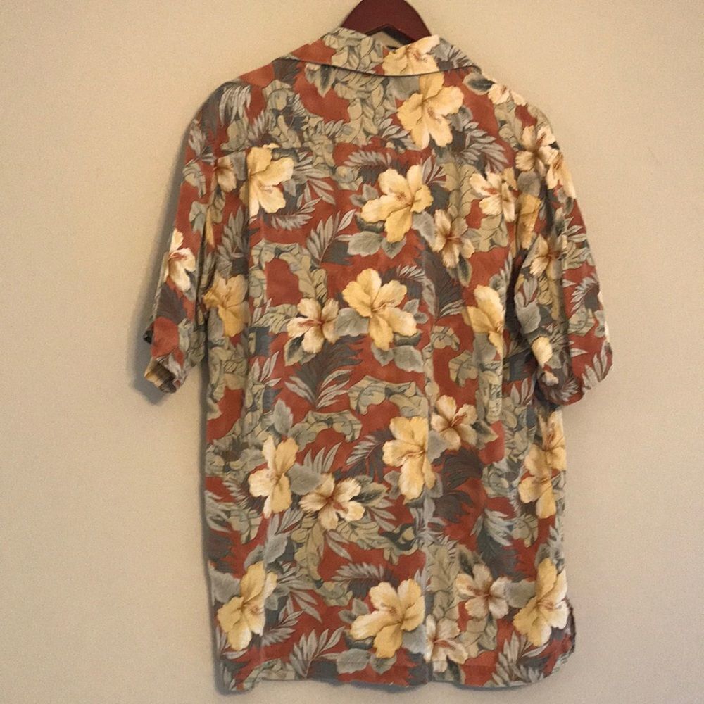 ENRO Tropical Print Silk Button Down - Size Medium - Picture 6 of 6